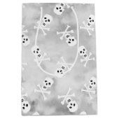 Skull and Crossbones Grijze geschenktas Medium Cadeauzakje (Voorkant)