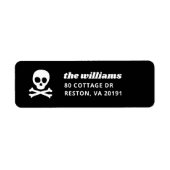 Skull and Crossbones Halloween Retouradres Etiket (Voorkant)