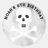 Skull and Crossbones Halloween Verjaardag Sticker (Voorkant)