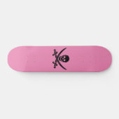 SKULL AND CROSSBONES PINK SKATEBOARD DECK (Horz)