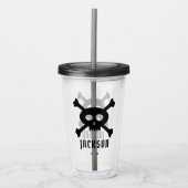 Skull and Crossbones Pirate Name Acryl Tumbler Acryl Drinkbeker (Voorkant)