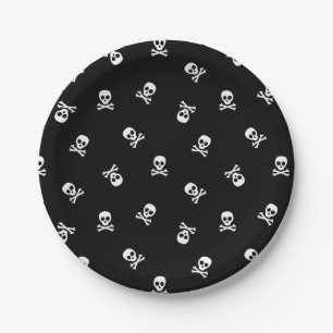 Skull and Crossbones voor Halloween Papieren Bordje