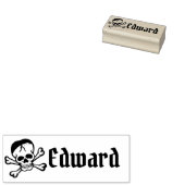 Skull and Crossbones with Custom Name Stamp Rubberstempel (Gestempeld)