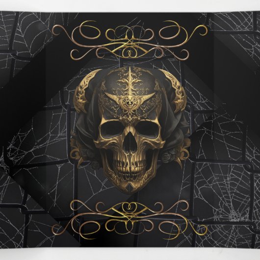 Skull and Spider Web Uitnodiging voor Halloween Pa (Binnenkant midden)