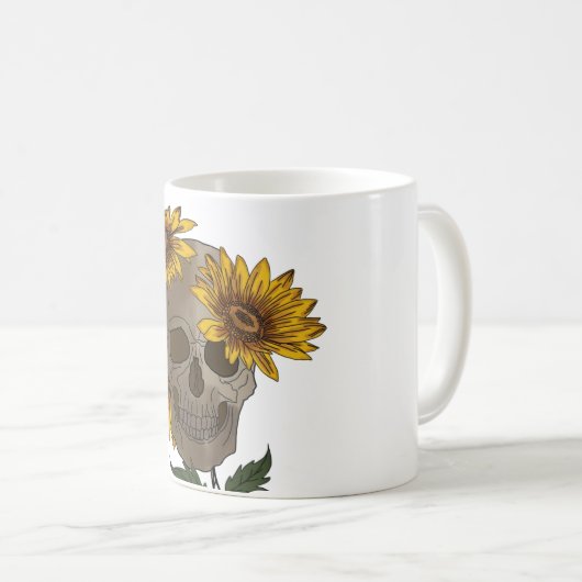 skull anf sunflowers Mug  (Devant droit)