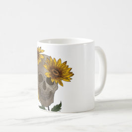 skull anf sunflowers Mug  Koffiemok