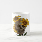 skull anf sunflowers Mug Koffiemok (Center)