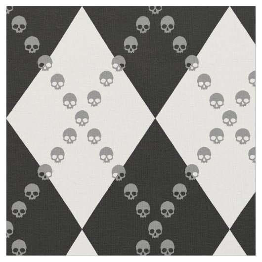 Skull Argyle Pattern Stof (Close Up)