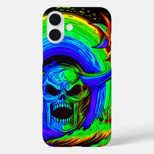 Skull artwork telefoonhoesje iPhone 16 plus hoesje