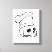 Skull as Cook with Chef hat Canvas Afdruk (Voorkant)