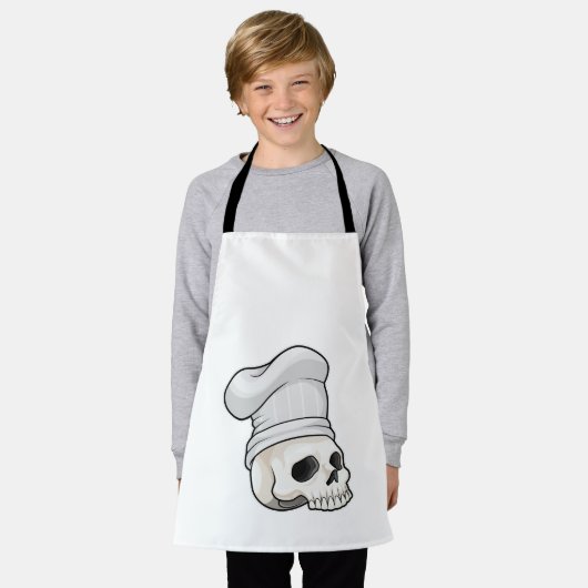 Skull as Cook with Chef hat Schort (Gedragen)