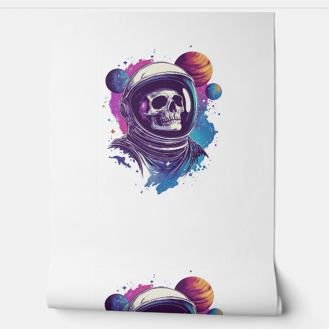 Skull Astronaut Explorer Behang (Afrollen)