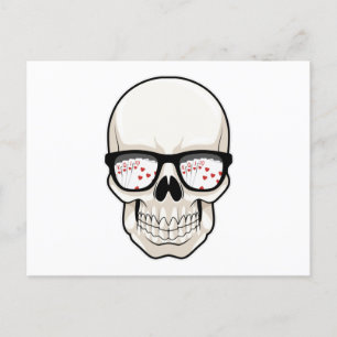 Skull at Poker with Sunglasses Briefkaart