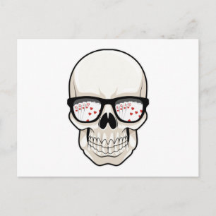 Skull at Poker with Sunglasses Briefkaart