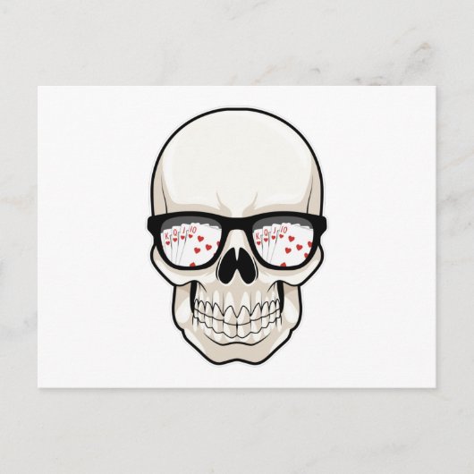Skull at Poker with Sunglasses Briefkaart (Voorkant)