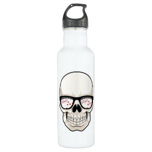 Skull at Poker with Sunglasses Waterfles