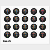Skull Autism Awareness T-shirt mam Pap Kinder Auti Ronde Sticker (Vel)