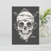 Skull Barbed Wire Kaart (Staand voorkant)