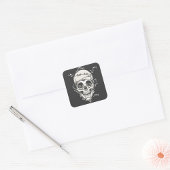 Skull Barbed Wire Vierkante Sticker