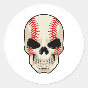 Skull Baseball Sports Ronde Sticker