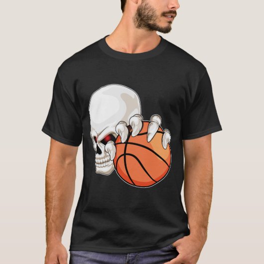 Skull Basketbalspeler Basketbal T-shirt (Voorkant)