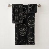 Skull - Bat Black en Bone White Bad Handdoek (Insitu)