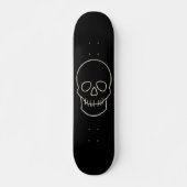 Skull - Bat Black en Bone White Skateboard (Voorkant)