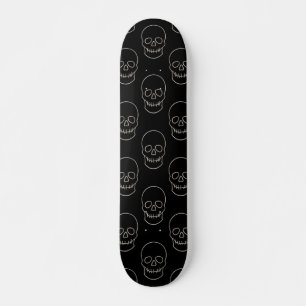 Skull - Bat Black en Bone White Skateboard