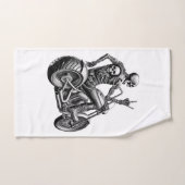 "Skull-Biker" auf heissem Motorrad Handdoek (Handdoek)