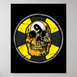 Skull Biljart Snooker Biljart 9 LL Speler Cue S Poster