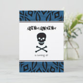 Skull Birthday Party Invitation Kaart (Staand voorkant)