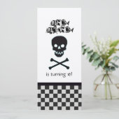 Skull Birthday Party Invitation Kaart (Staand voorkant)