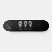 Skull Black Blue Modern Custom Skateboard (Horizontaal)