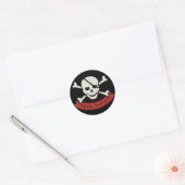 Skull - Black Classic Round Sticker, Glossy Ronde Sticker (Envelop)