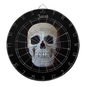Skull Black en White Gothic Trendy Art Design Dartbord