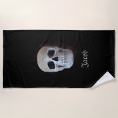 Skull Black en White Gothic Trendy Art Design Strandlaken (Voorkant)