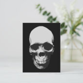 Skull Black en White Pop Art Briefkaart (Staand voorkant)