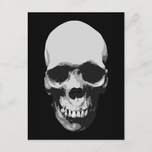 Skull Black en White Pop Art Briefkaart