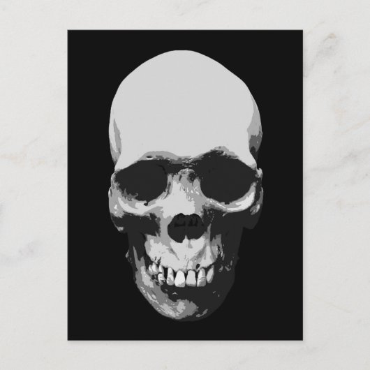 Skull Black en White Pop Art Briefkaart (Voorkant)