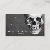 Skull Black Halloween Visitekaartje (Voorkant)