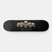 Skull Black Modern Custom Skateboard (Horizontaal)