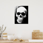 Skull Black White Fantasy Metal Rock Poster (Keuken)