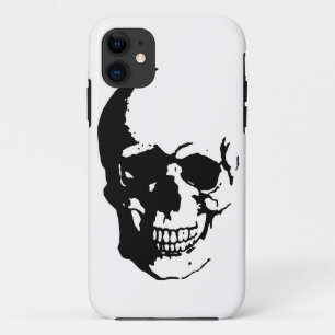 Skull - Black & White Metal Fantasy Art iPhone 11 Hoesje