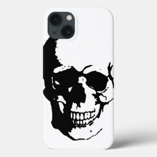 Skull - Black & White Metal Fantasy Art iPhone 13 Hoesje