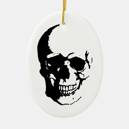Skull - Black & White Metal Fantasy Art Keramisch Ornament (Voorkant)