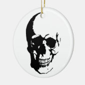 Skull - Black & White Metal Fantasy Art Keramisch Ornament (Links)