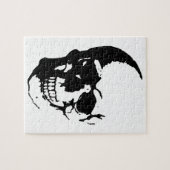 Skull - Black & White Metal Fantasy Art Legpuzzel (Horizontaal)