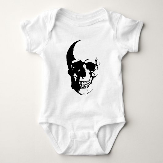 Skull - Black & White Metal Fantasy Art Romper (Voorkant)