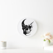 Skull - Black & White Metal Fantasy Art Ronde Klok (Huis)