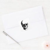 Skull - Black & White Metal Fantasy Art Vierkante Sticker (Envelop)